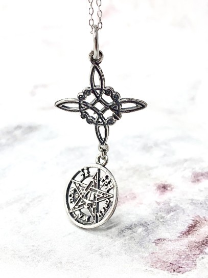 Witches Knot and Tetragrammaton 'Aristide' necklace - Double Protection