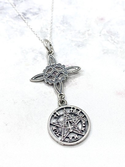 Witches Knot and Tetragrammaton 'Aristide' necklace - Double Protection