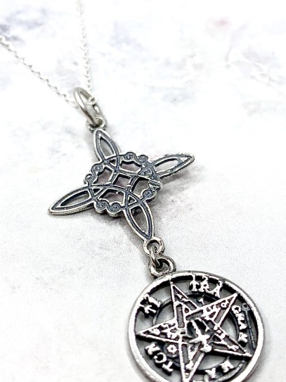 Witches Knot and Tetragrammaton 'Aristide' necklace - Double Protection