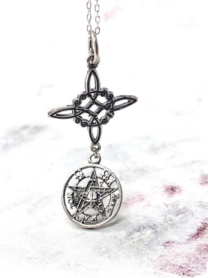 Witches Knot and Tetragrammaton 'Aristide' necklace - Double Protection