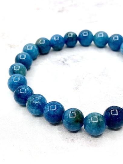 Pulsera 'Asha' de Apatito azul 8mm | Amistad y comunicación