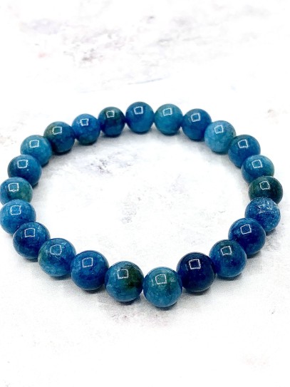 Pulsera 'Asha' de Apatito azul 8mm | Amistad y comunicación