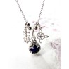 Triple protection silver necklace: Gotland Lapis lazuli Mini, Witches Knot and Caravaca Cross