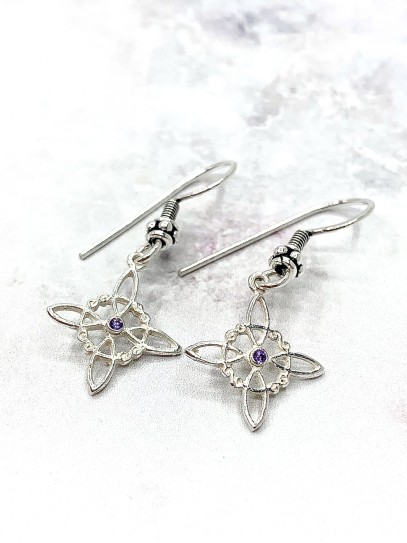 Amethyst Witch Knot Earrings | Air Signs (Gemini, Libra and Aquarius)