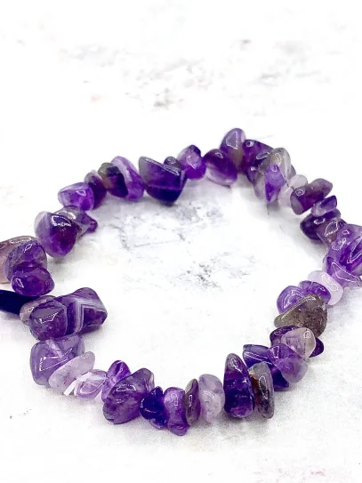 Pulsera 'India' de chip de Amatista | Energía positiva y protección