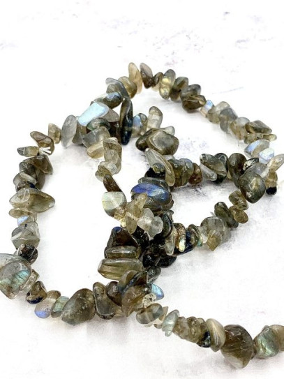 Pulsera 'India' de chip de Labradorita | Protección e intuición