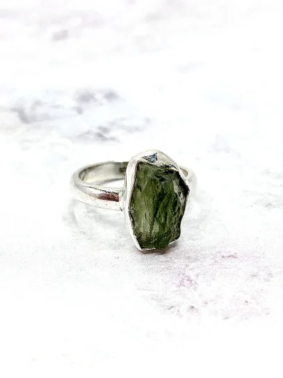 Anillo Moldavita 2-3 cm | Buena suerte y espiritualidad