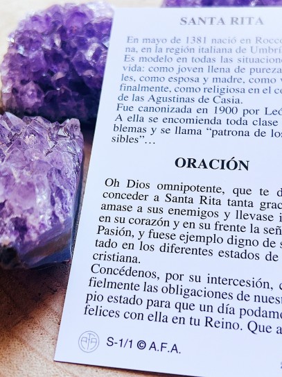 Saint Rita holy card with prayer