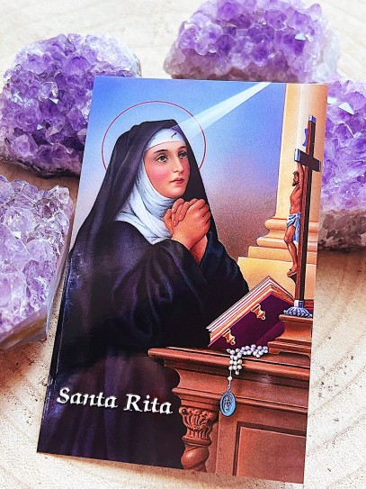 Saint Rita holy card with prayer