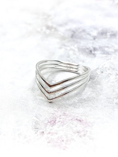 Triple silver 'Thalia' ring