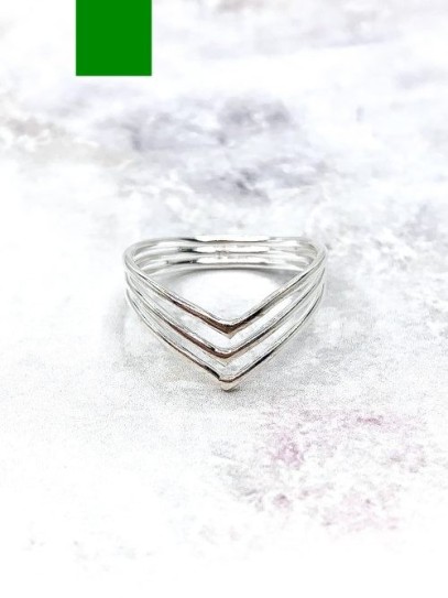 Triple silver 'Thalia' ring