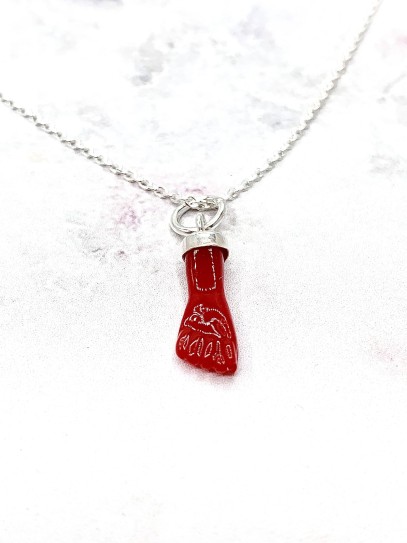 Fist of the Figa necklace made of Red Jet