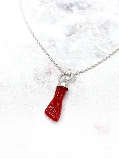 Fist of the Figa necklace made of Red Jet