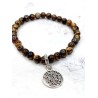 Pulsera 'Elly' de Tetragramatón y Ojo de Tigre 6mm de plata | Protección