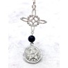 Collar triple protección de plata: Nudo de Bruja y Tetragramatón con Turmalina XL