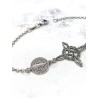 Polsera triple protecció de plata: Nus de Bruixa, Tetragramató i Medalla de Sant Benet
