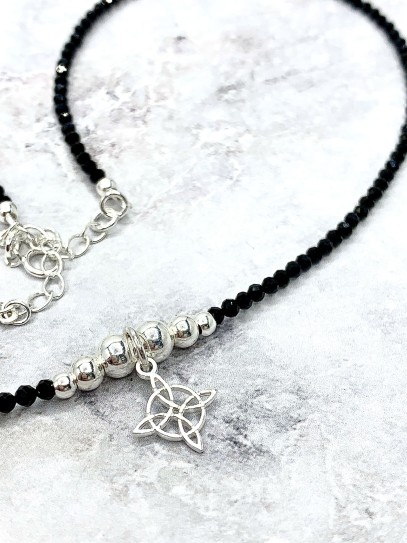 Witches Knot and Onyx 'Glinda' necklace