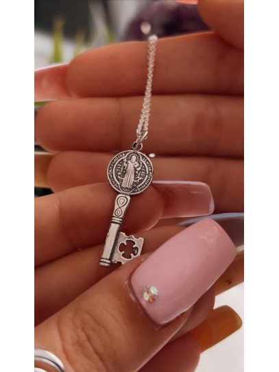 Collaret Clau de Medalla de Sant Benet de plata