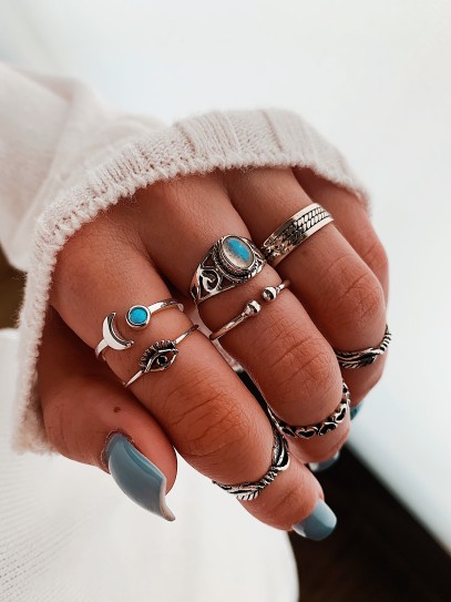 Anillo 'Ethnic' de Piedra Luna