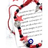 Pulsera de los 7 nudos de protección y charms: Puño de la figa, Ojo Turco y San Benito