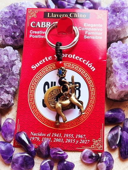 Chinese Zodiac Keychain: The Year of the Goat (1943, 1955, 1967, 1979, 1991, 2003, 2015)