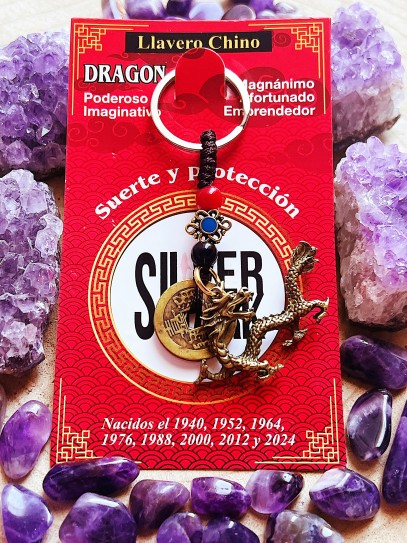 Chinese Zodiac Keychain: Year of the Dragon (1940, 1952, 1964, 1976, 1988, 2000, 2012, 2024)