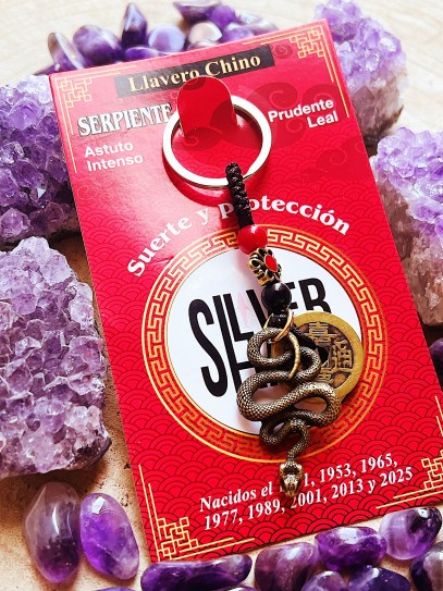 Llavero del zodiaco chino: el año de la serpiente (1941, 1953, 1965, 1977, 1989, 2001, 2013, 2025)