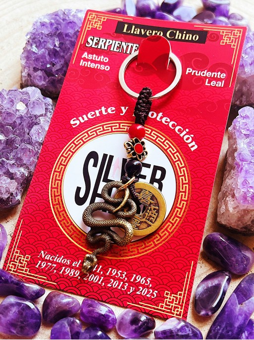 Llavero del zodiaco chino: el año de la serpiente (1941, 1953, 1965, 1977, 1989, 2001, 2013, 2025)
