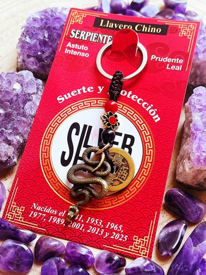 Chinese Zodiac Keychain: Year of the Snake (1941, 1953, 1965, 1977, 1989, 2001, 2013, 2025)