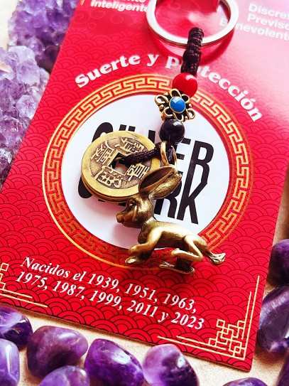 Chinese Zodiac Keychain: Year of the Rabbit (1939, 1951, 1963, 1975, 1987, 1999, 2011, 2023)