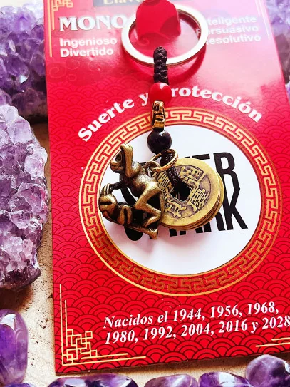 Chinese Zodiac Keychain: Year of the Monkey (1944, 1956, 1968, 1980, 1992, 2004, 2016)