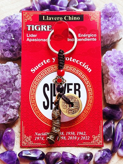 Llavero del zodiaco chino: el año del tigre (1938, 1950, 1962, 1974, 1986, 1998, 2010, 2022)