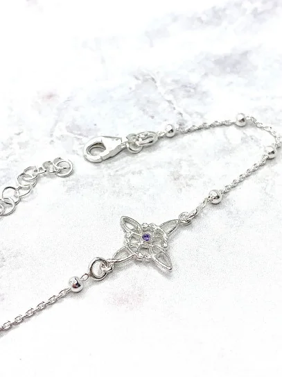 Pulsera 'Bridget' de Nudo Brujas y Amatista - Protección