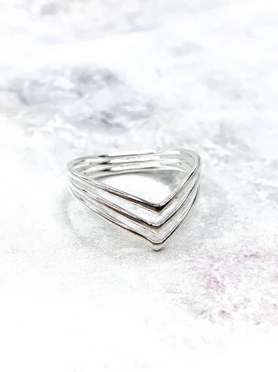 Anillo 'Thalia' triple de plata