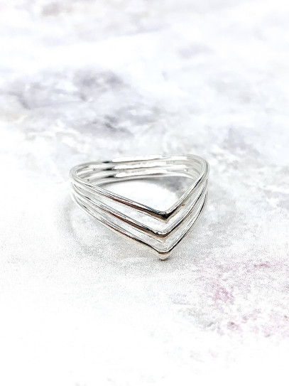 Triple silver 'Thalia' ring