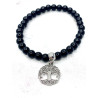 Black Tourmaline and Tree of Life Bracelet 6mm | Extreme Protection