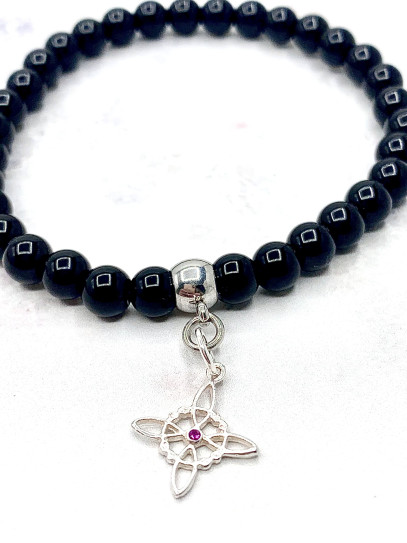 Tourmaline and Witch's Knot Bracelet | Returns the evil that is wished upon you
