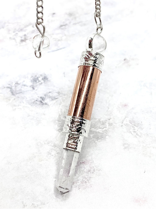 Péndulo varita de Reiki de Cuarzo y cobre - Protección y curación