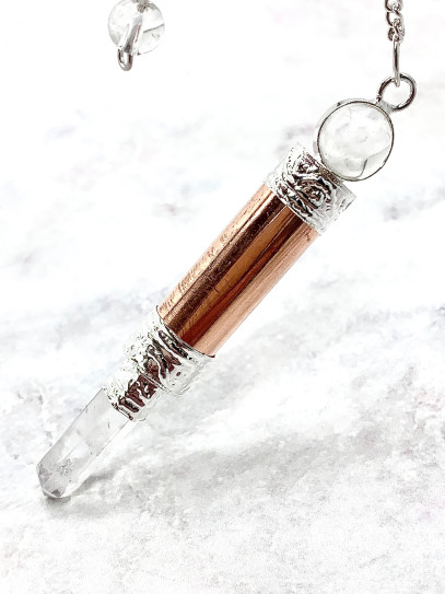 Péndulo varita de Reiki de Cuarzo y cobre - Protección y curación
