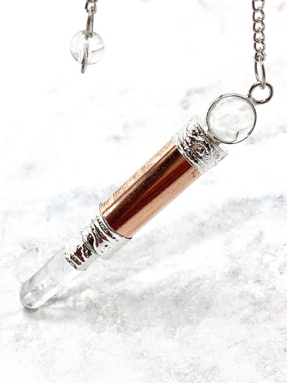 Péndulo varita de Reiki de Cuarzo y cobre - Protección y curación