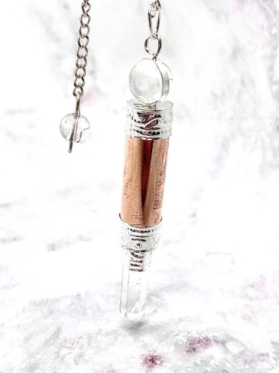 Péndulo varita de Reiki de Cuarzo y cobre - Protección y curación