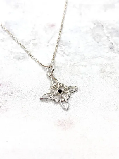 Witches Knot and Black tourmaline 'Bridget' necklace