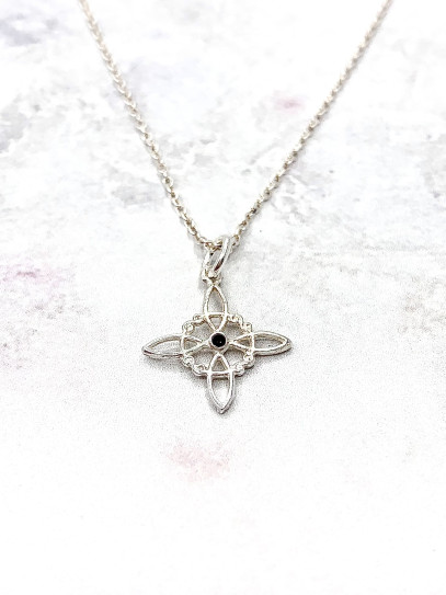 Collar 'Bridget' MINI de Nudo Brujas y Turmalina negra