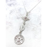 Triple protection necklace: Witch's Knot, Miraculous Medal of the Virgin of the Ruby, and Tetragrammaton