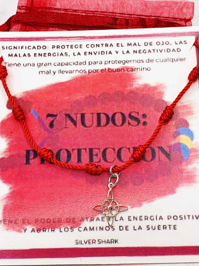 Pulsera de los 7 nudos de protección y Nudo de Brujas - Amatista