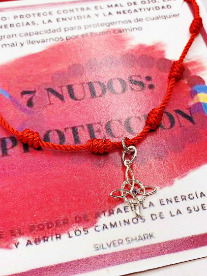 Pulsera de los 7 nudos de protección y Nudo de Brujas - Amatista