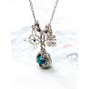 Triple protection silver necklace: Gotland Turquoise Mini, Witches Knot and Caravaca Cross