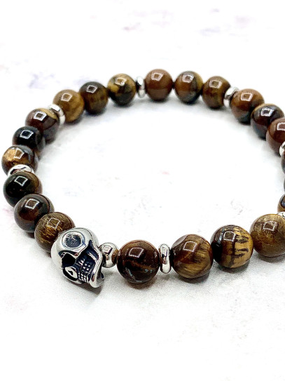 Pulsera 'Owen' de Ojo de Tigre 8mm | Protección, suerte y prosperidad