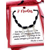 Pulsera 7 nudos negra triple protección: Nudo de Bruja, Cruz de Caravaca y Mano de Fátima de plata