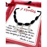 Pulsera 7 nudos negra triple protección: Nudo de Bruja, Cruz de Caravaca y Mano de Fátima de plata